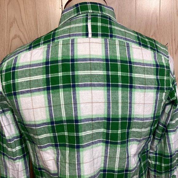 Men’s Banana Republic linen & cotton button down plaid shirt size small - Picture 8 of 10